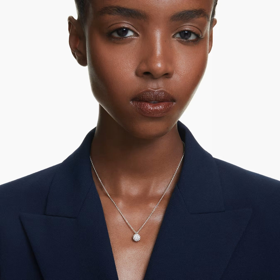 Pendente Dextera Taglio Round, Sfera, Bianco, Placcato rodio