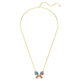 Pendente e spilla Idyllia Taglio misto, Pavé, Farfalla, Multicolore, Mix di finiture