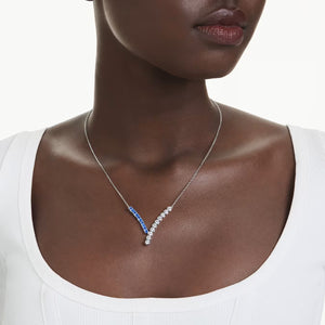 Pendente Matrix Taglio misto, Blu, Placcato rodio