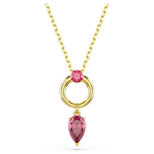 Pendente Mesmera Taglio misto, Rosso, Placcato color oro