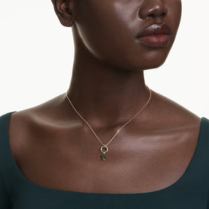 Pendente Mesmera Taglio misto, Verde, Placcato color oro