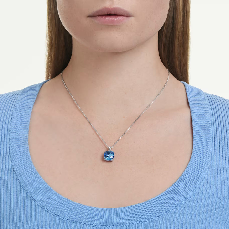Pendente Millenia Taglio Cushion, Blu, Placcato rodio