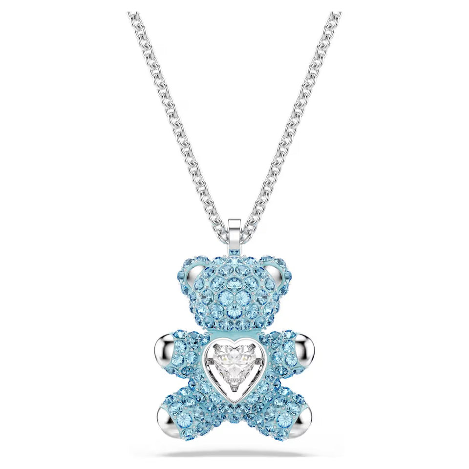 Pendente Teddy Orso, Blu, Placcato rodio