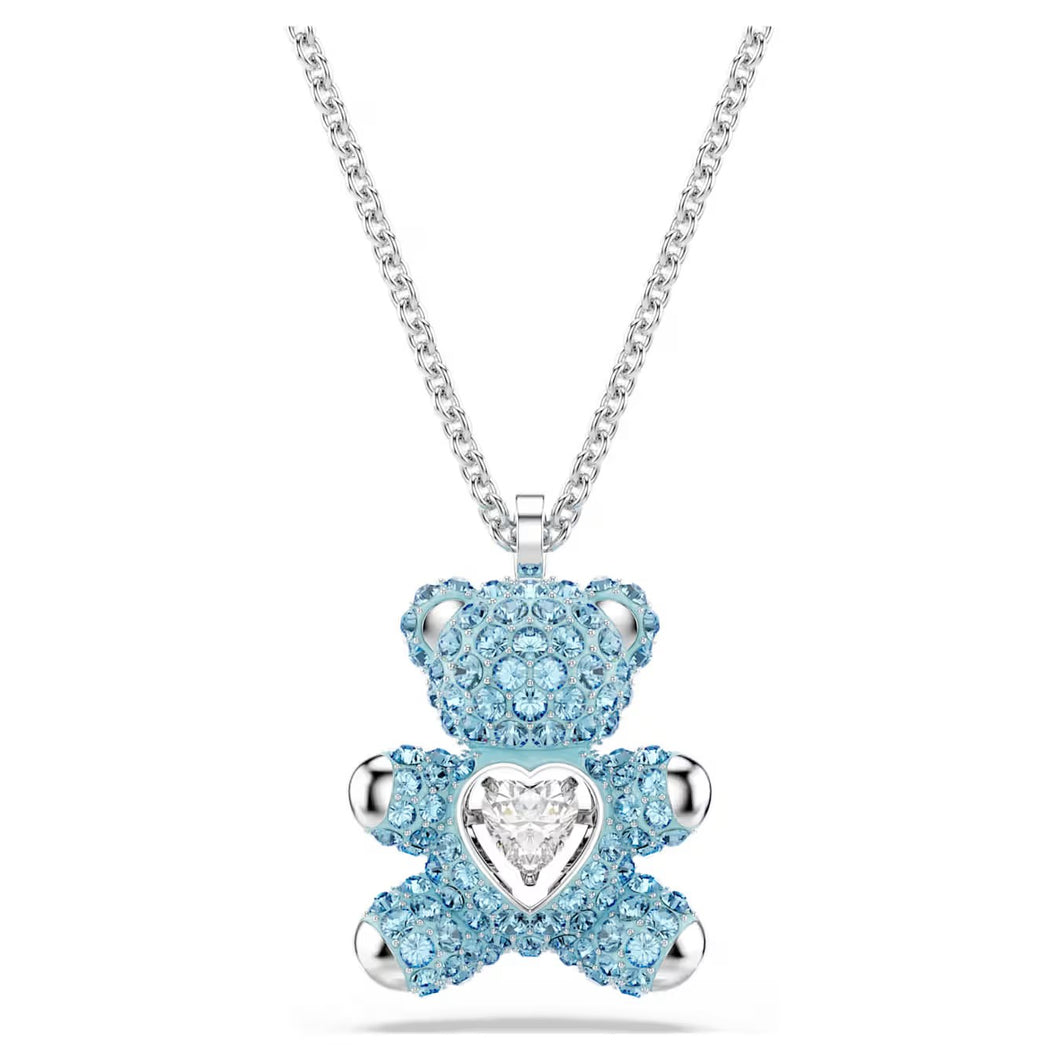 Pendente Teddy Orso, Blu, Placcato rodio