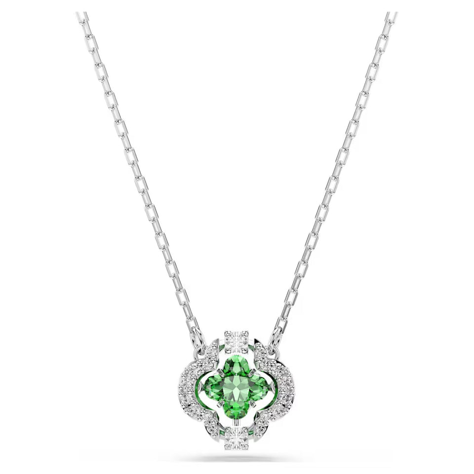 Pendente Una Angelic Taglio misto, Verde, Placcato rodio