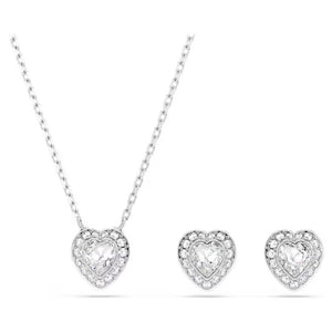 Set Ariana Grande x Swarovski Taglio misto, Cuore, Bianco, Placcato rodio
