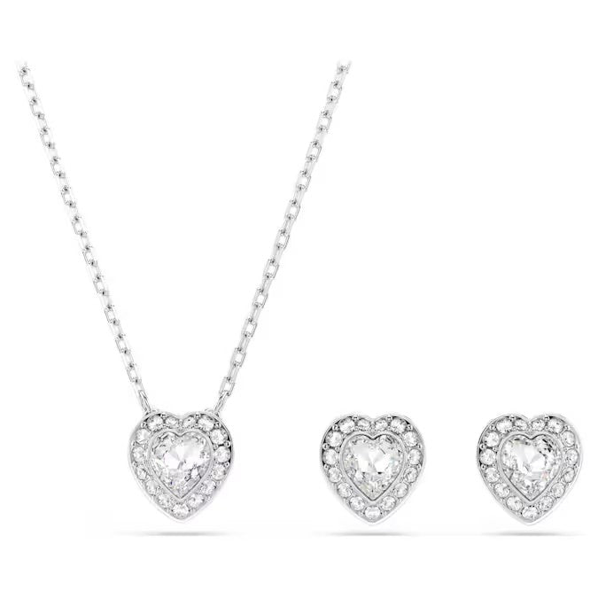 Set Ariana Grande x Swarovski Taglio misto, Cuore, Bianco, Placcato rodio