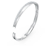 Bracciale rigido Twist Bianco, Placcato rodio