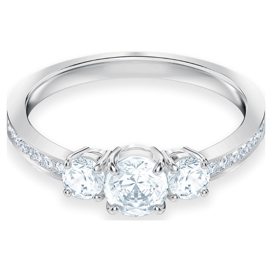 Anello Attract Trilogy Rotondo, Bianco, Placcato rodio