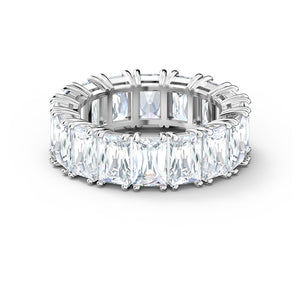 Anello largo Vittore Bianco, Placcato rodio