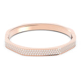Bracciale rigido Dextera Ottagono, Pavé, Bianco, Placcato color oro rosa