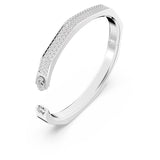Bracciale rigido Dextera Ottagono, Pavé, Bianco, Placcato rodio