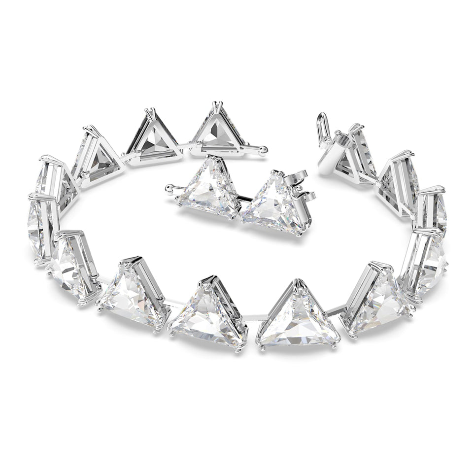 Braccialetto Millenia Cristalli con taglio triangolo Spike, Bianco, Placcato rodio