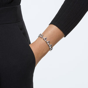 Braccialetto Millenia Cristalli con taglio triangolo Spike, Bianco, Placcato rodio