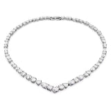 Collana a V Tennis Deluxe Taglio misto, Bianco, Placcato rodio