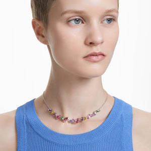 Collana Gema Taglio misto, Multicolore, Placcato rodio
