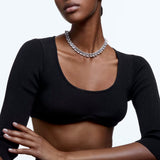 Collana Millenia Taglio ottagonale, Bianco, Placcato rodio