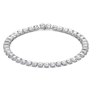 Collana Millenia Taglio ottagonale, Bianco, Placcato rodio