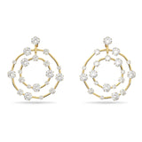 Orecchini a clip Constella Circolare, Bianco, Placcato color oro