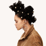 Orecchini a clip Constella Circolare, Bianco, Placcato color oro