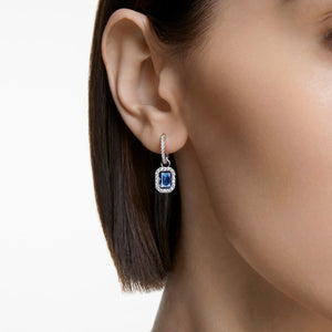 Orecchini Millenia Swarovski Zirconi con taglio ottagonale, Blu, Placcato rodio